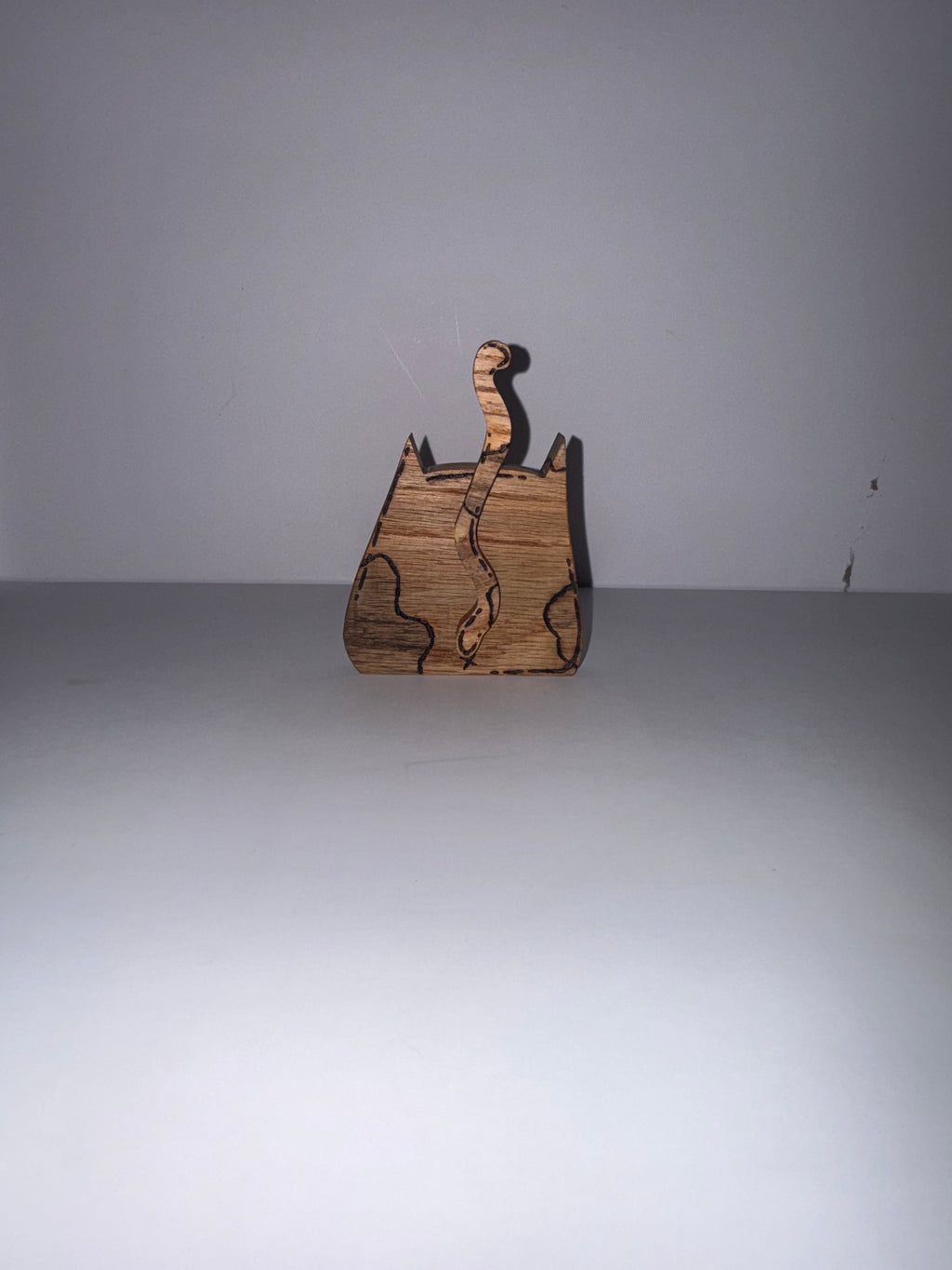 Calico Wooden Cat