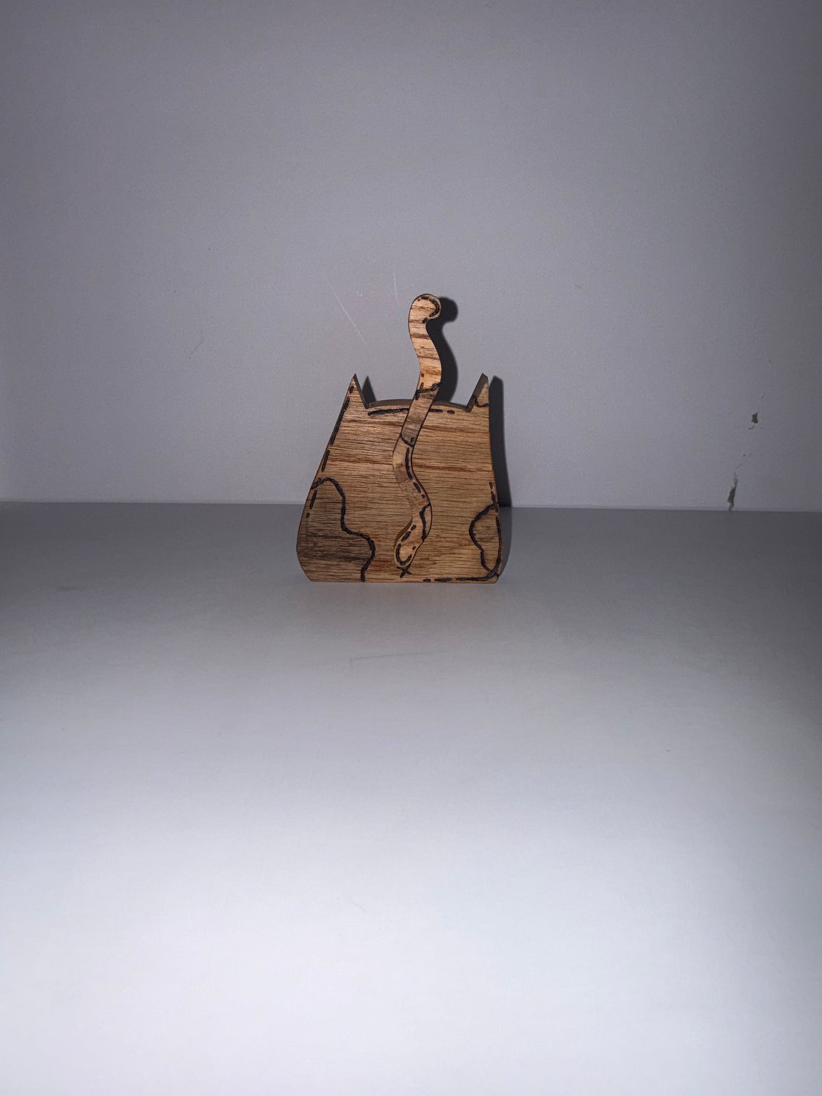 Calico Wooden Cat