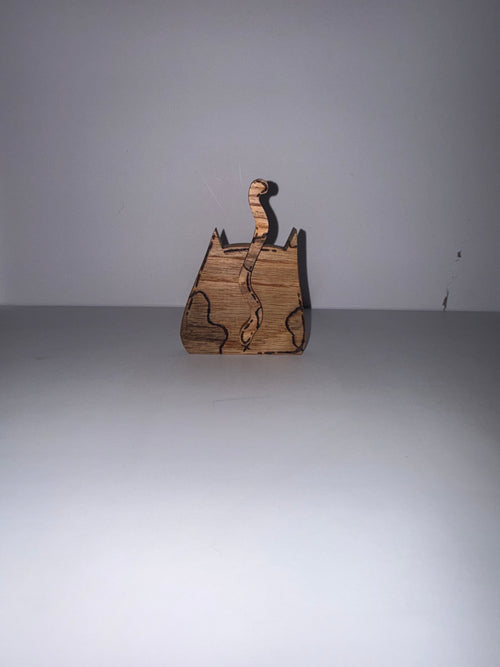 Calico Wooden Cat