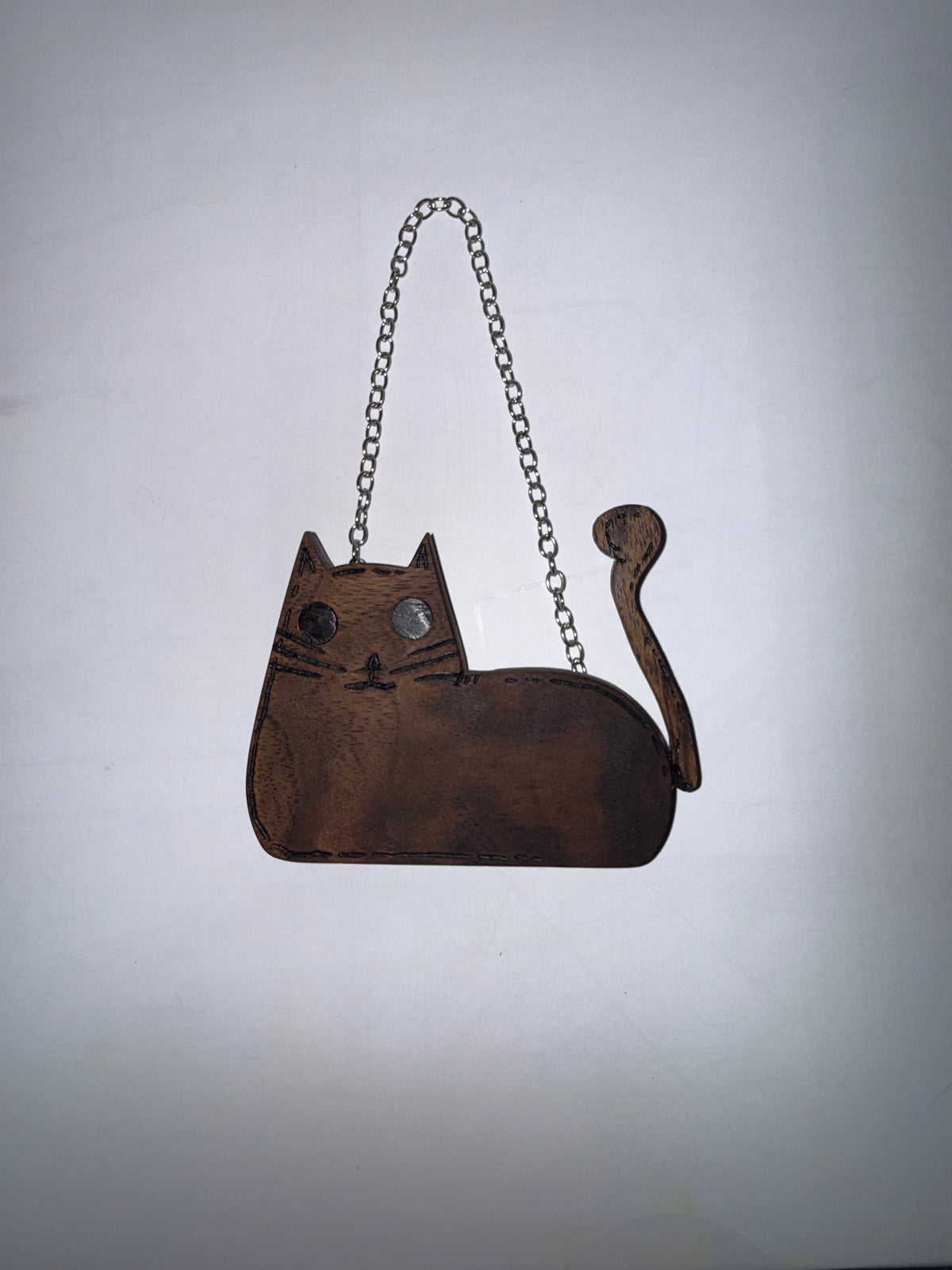 Hanging Wooden Cat