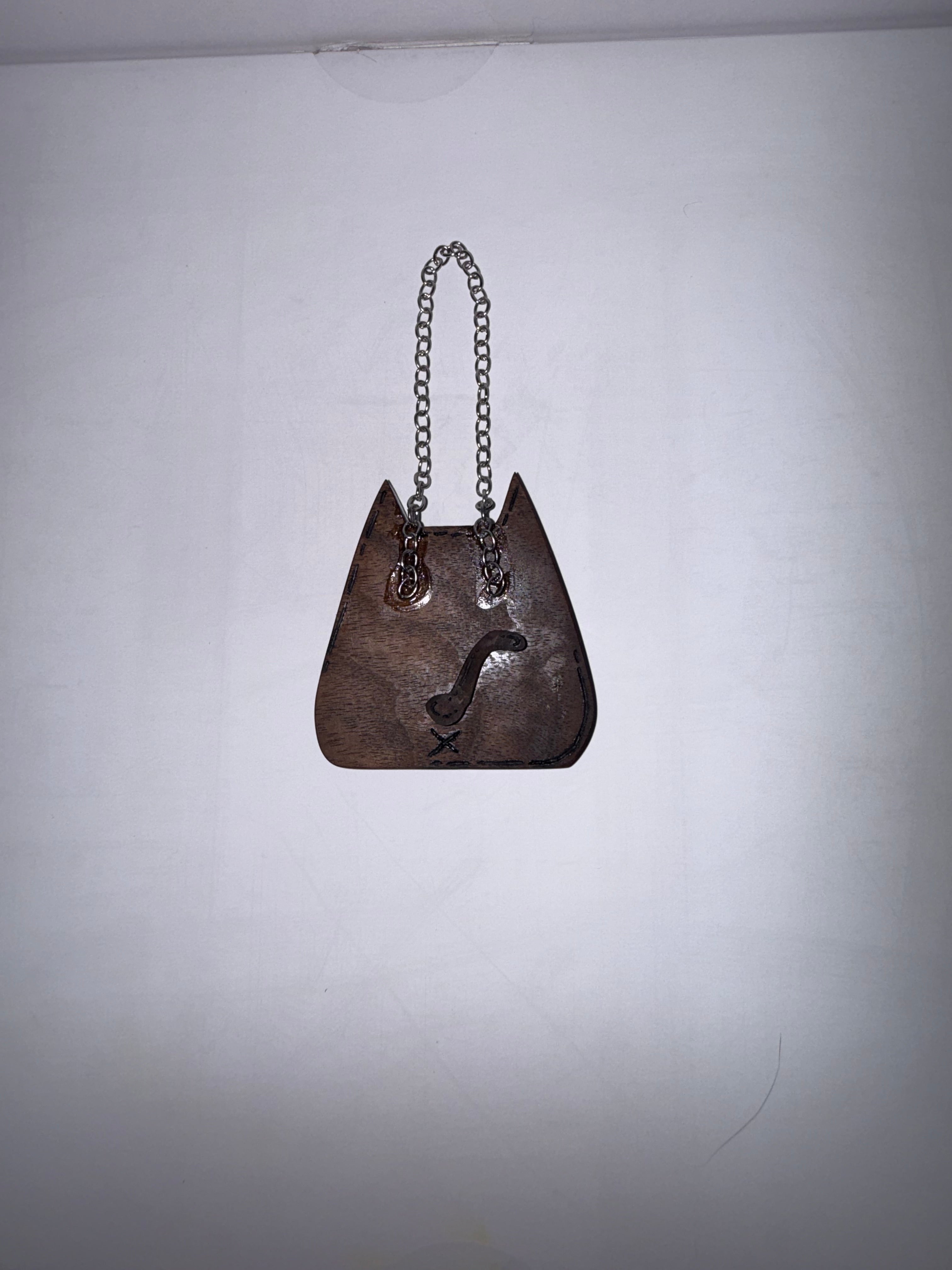 Hanging Dark Walnut Cat